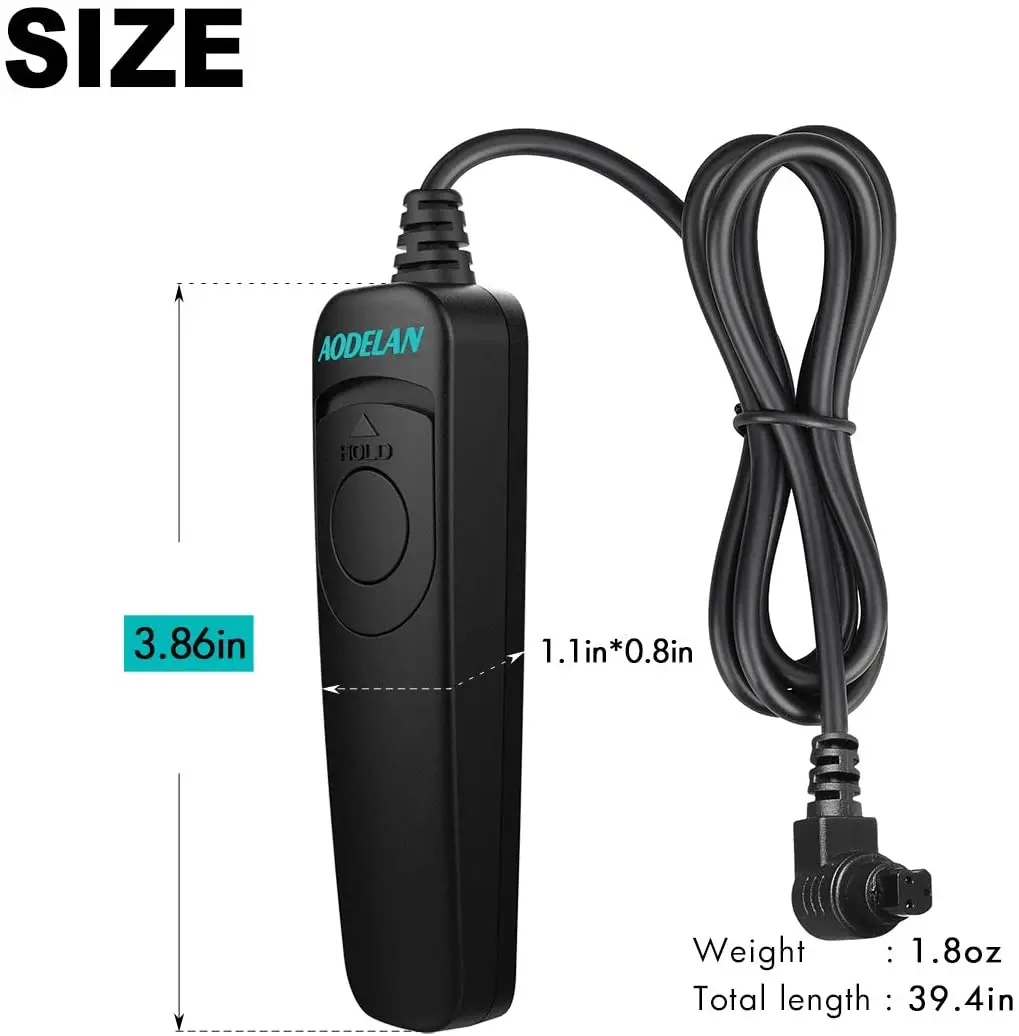 AODELAN RS-C8 Wired Remote Control Shutter Release Cable for Canon R3 R5C R5 1D 5D 6D 6DII 7D 7DII 50D 40D 30D 20D 10D