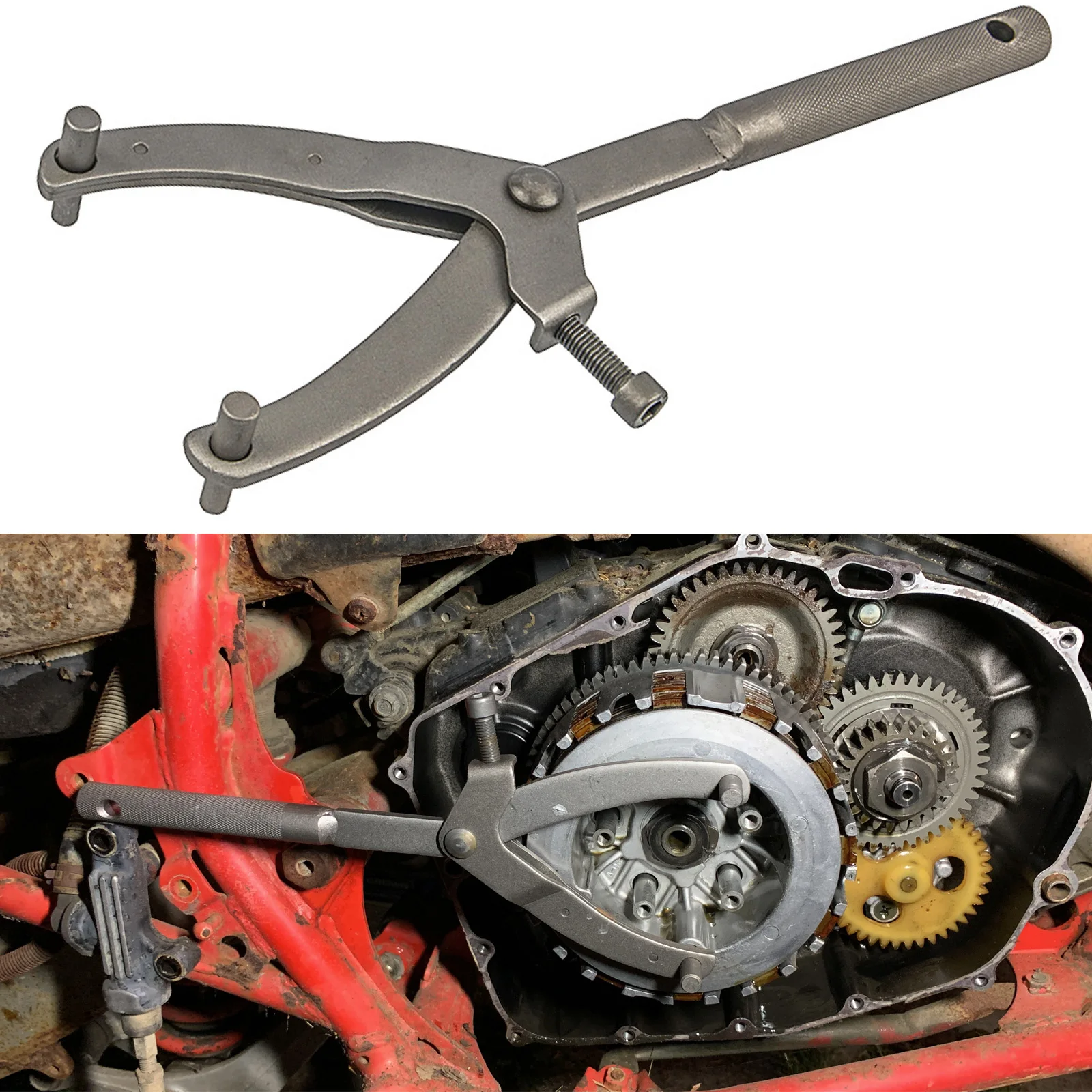 Universal Fan Clutch Remover Titular Ferramenta de reparo da motocicleta Cicomotor Scooter volante roda dentada Spanner para Toyota BMW Kawasaki KDX