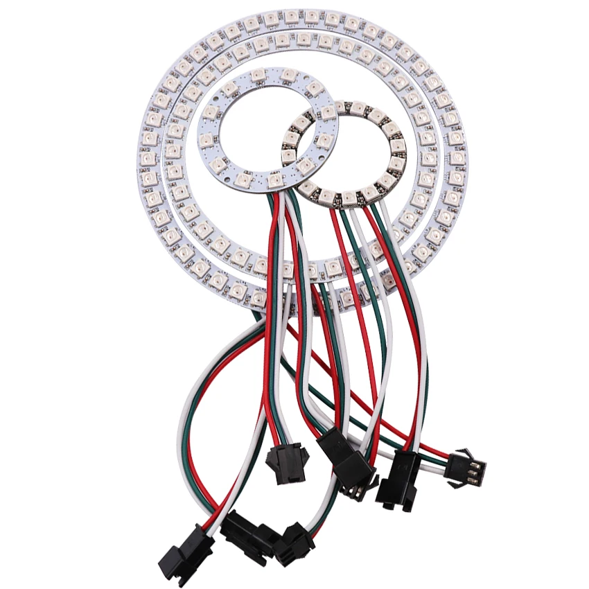 5V Pixel Ring Round LED Circle Addressable WS2812B SK6812 Full Color RGB LED Modules 1/8/12/16/24/32/40/48/60/241 Led