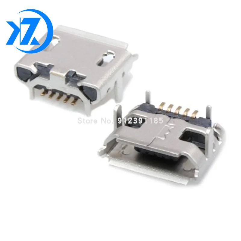 10Pcs Micro USB Type B Female 5Pin SMT Socket Jack Connectors Port PCB Board