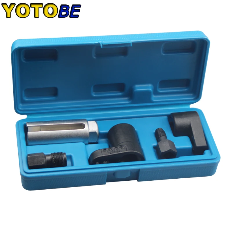 5pcs Oxygen Sensor Wrench Kit Thread Chaser Tool Fit for Auto O2 Socket Removal Install Offset Vacuum Sensor Socket