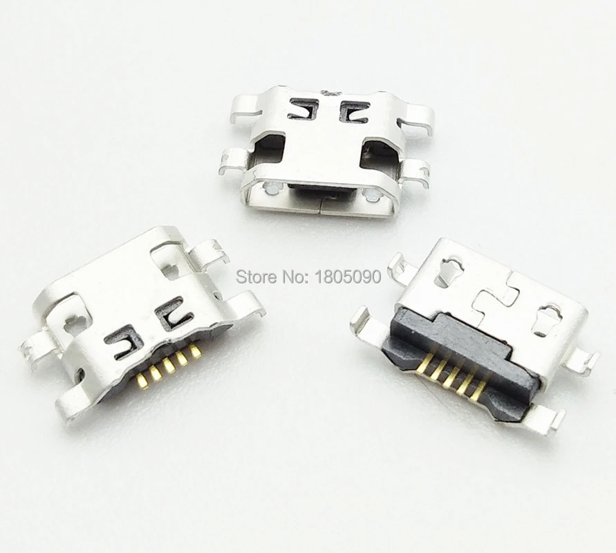 100pcs Micro USB reverse heavy plate 1.2 Charging Port Connector for Lenovo A708t S890 / for Alcatel 7040N for HuaWei G7 G7-TL00