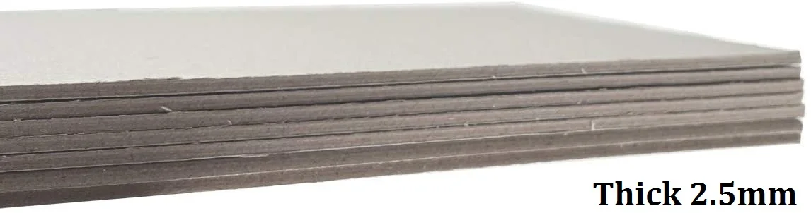 Thickness 2.5mm Heavy Duty Grey Thick Paper Cardboard Chipboard Bookboard For Craft Bookbinding Framing Mounting