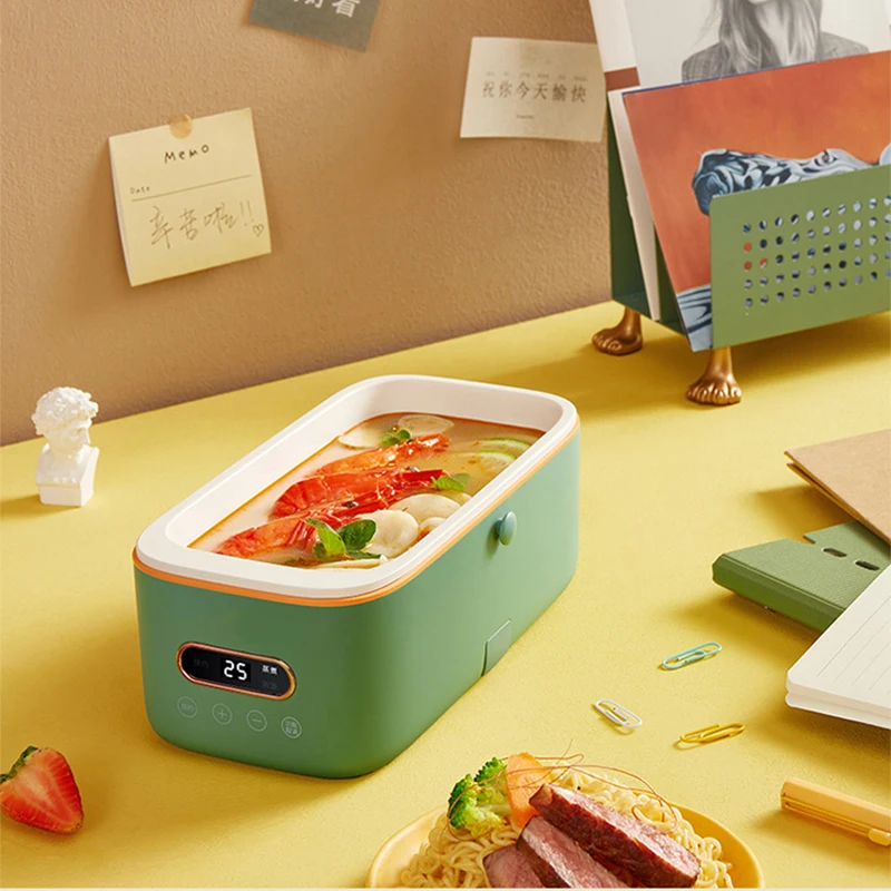 ไฟฟ้าความร้อนกล่องอาหารกลางวัน1L ด้วยตนเองนึ่งข้าวทำอาหารจานร้อน Artifact,ฉนวนกันความร้อนสามาร...