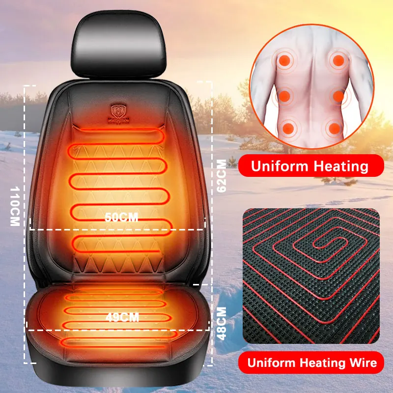 12-24v Heated Car Seat Cover 30\' Fast Car Seat Heater Cloth/Flannel  Heated Car Seat Protector 25W Seat Heating Cover Car Seat