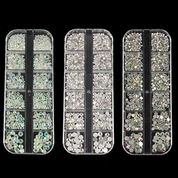 1 Box Multi-size AB Crystal Diamonds 3D Nail Art Decorations Gem Stones For Nails Rhinestones Decoration Nail Jewelry