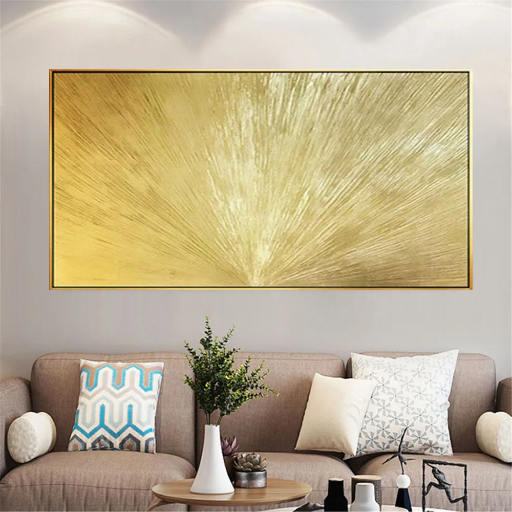 

Retro Home Decor Wall Art Pictures 100%Hand-Painted Oil Painting Gold Wealth Brilliant Canvas Paintings Decor Living Room Office