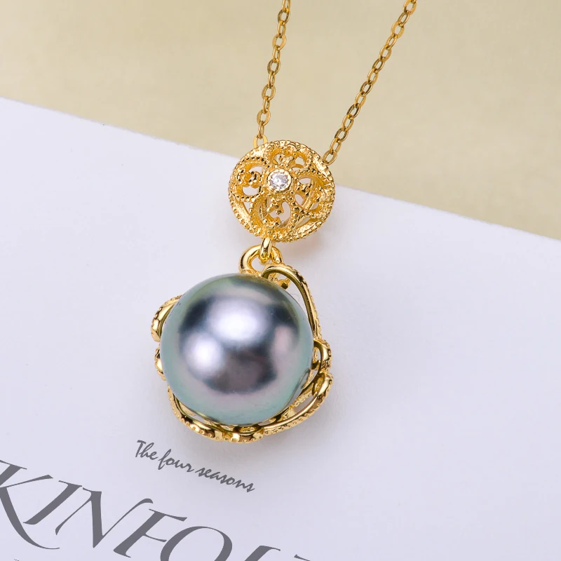 

Women DIY Making Pearl Pendant Jewelry S925 Silver Pendant Settings Components