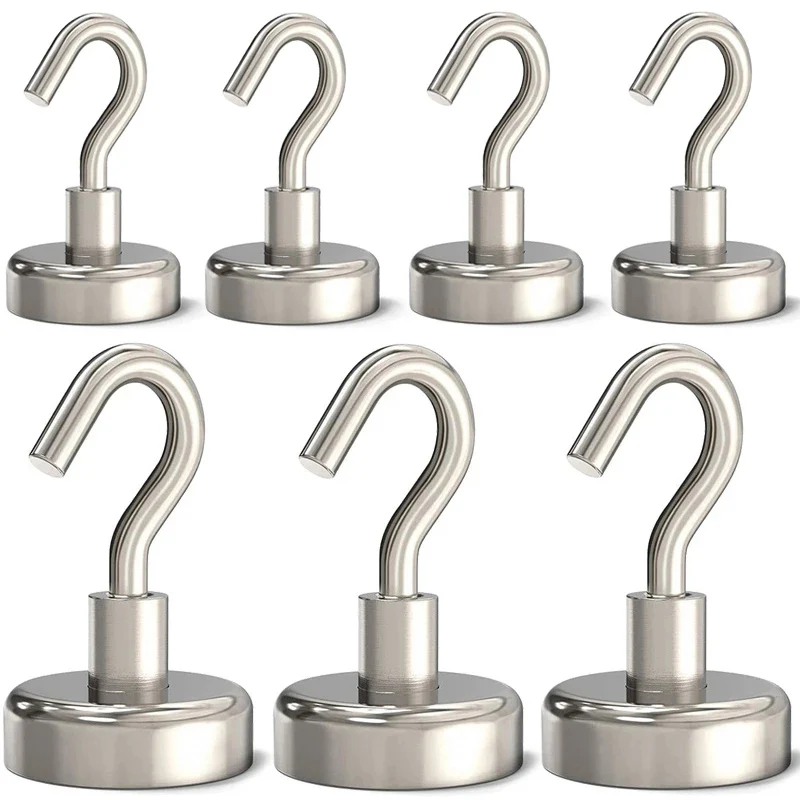 

10- 40pcs 10mm 16mm Cup Glasses Magnetic Hook Heavy Duty Home Kitchen Bar Bathroom Wall Hanging Key Towel Hanger Magnet Hooks