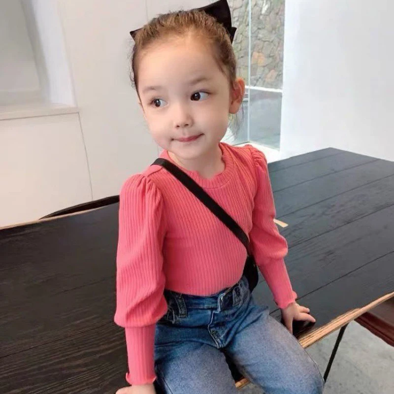 Children Clothing Autumn Spring Kids Baby Girl Fashion Casual Toddler Blouse Long Sleeve Outerwear Tops New Style 2-7T