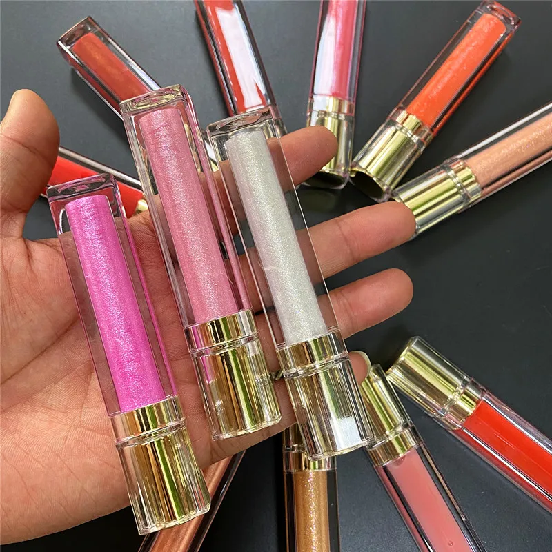 Waterproof Shiny Lip gloss Wholesale 12 Colors OEM Liquid Gloss Vegan Glossy Clear Private Label Lipgloss glitter Makeup Bulk