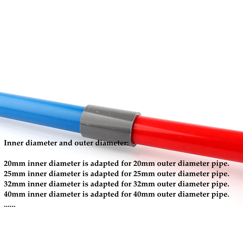 Duży rozmiar ID 63 ~ 160mm montaż hydroponiki rury proste równe złącza rura PVC złącze proste złącze z tworzywa sztucznego armatury