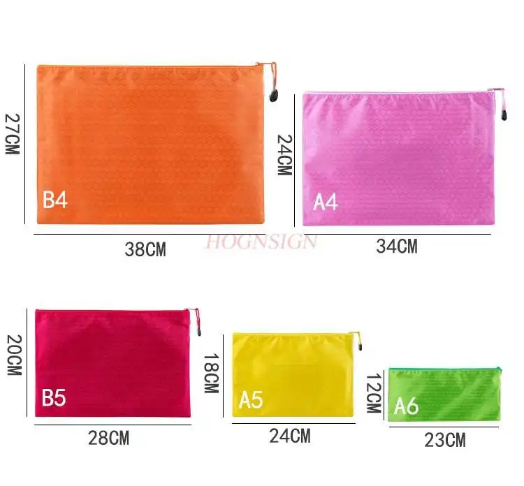 1 Pcs Tas File Kanvas A4 Ritsleting Tahan Air Tas File Kantor Informasi Mahasiswa Tas