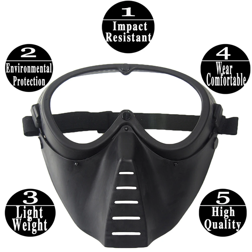 Airsoft Steel Mesh Full Face Mask Paintball Protective Bee Fly Mask Metal Mesh/Lens Tactical Hunting CS Game Equipment