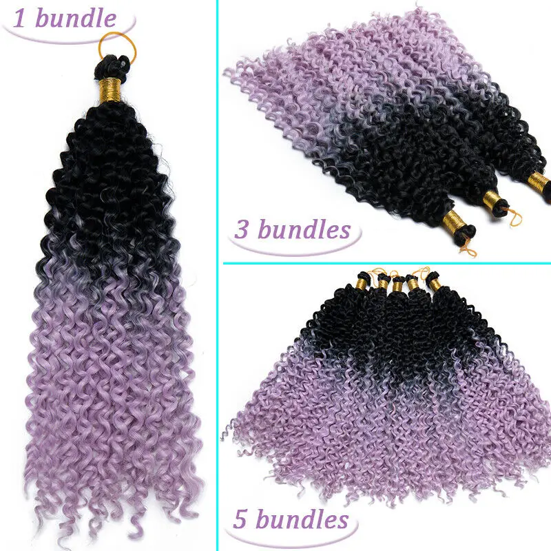 Long Water Wave Bundles For Women Chorliss 14\'\' Ombre Synthetic Spring Crochet Braids Black Blonde Purple Twist Crochet Hair