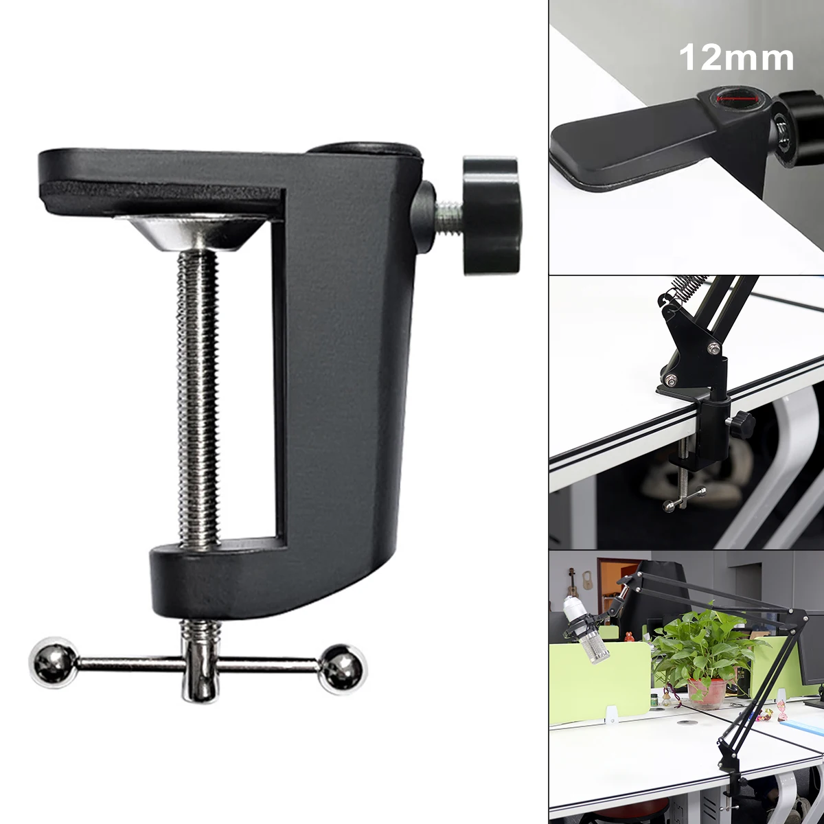 

Aluminum Alloy Bracket Clamp Accessories DIY Fixed Metal Clips Fittings Screw Camera Holder for Broadcast Microphone Desk Lamp