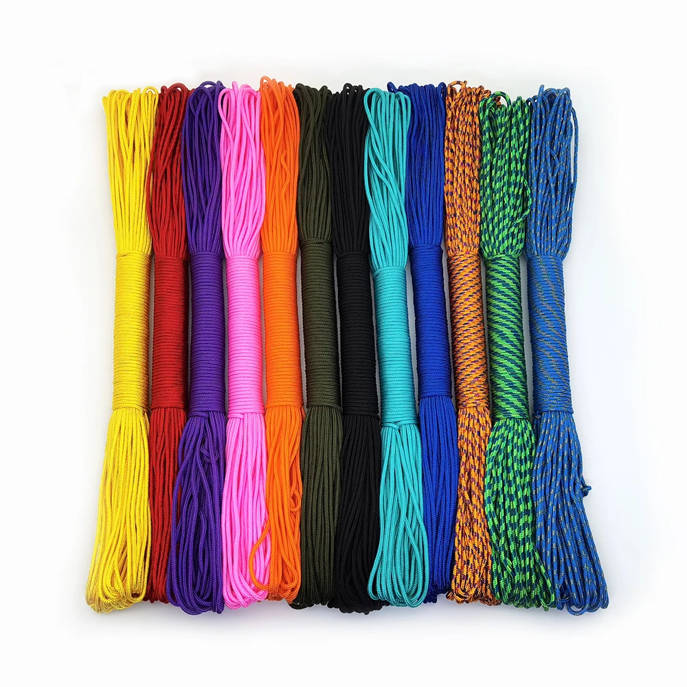 100meters 2mm Solid Parachute Cord Lanyard Rope Mil Spec Type One Strand Climbing Camping Survival Equipment Paracord