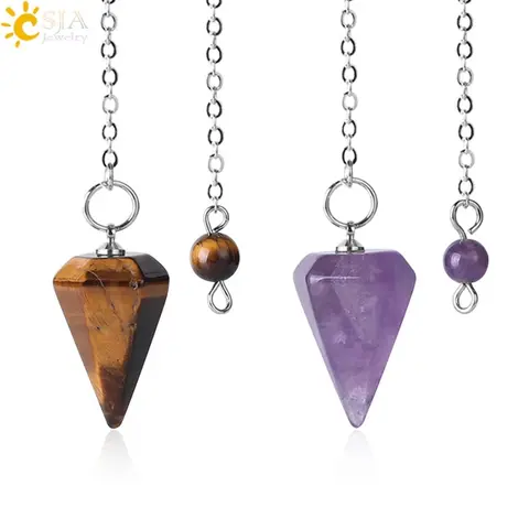 Reiki Healing Pendulum with Stones CSJA Jewelry
