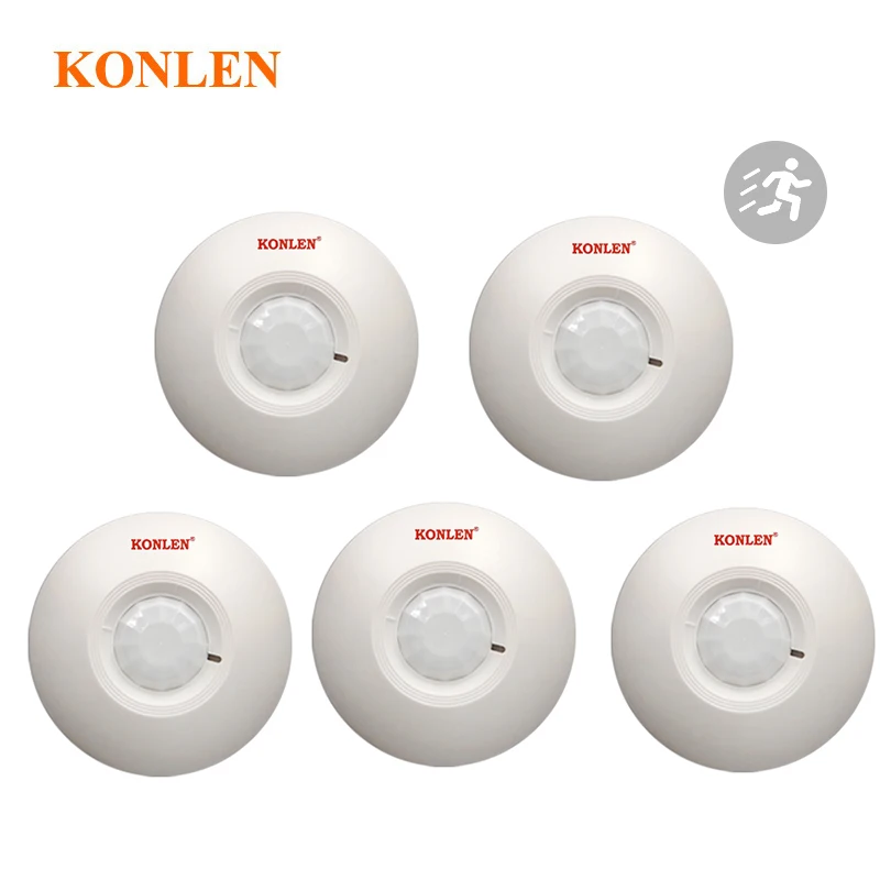 12V Wired PIR Motion Sensor Ceiling Detector 360 Degree Infrared Movement Detection N.O N.C Signal Output Link Wire Alarm System