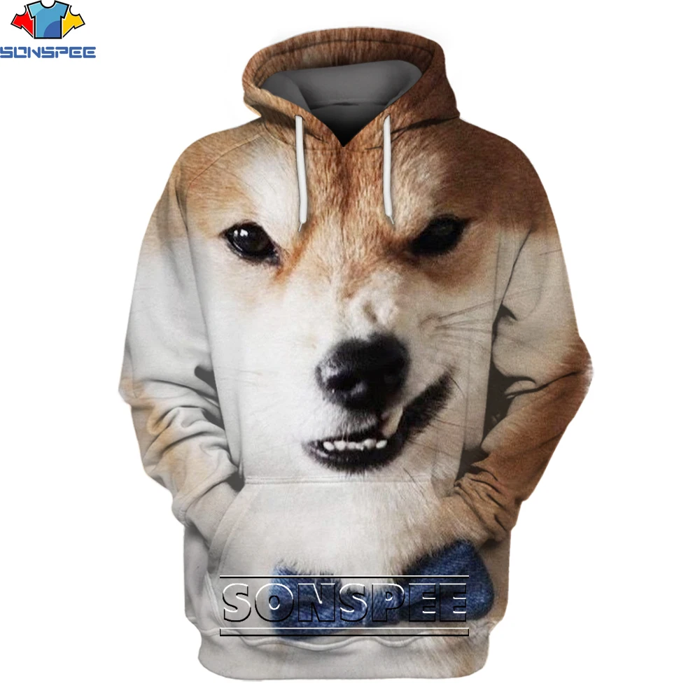 

SONSPEE Kawaii Animal Shiba Inu Akita Dog Hoodie 3D Printing Men Women Man Oversize Animals Pullover Hoodies Unisex Kids Tops