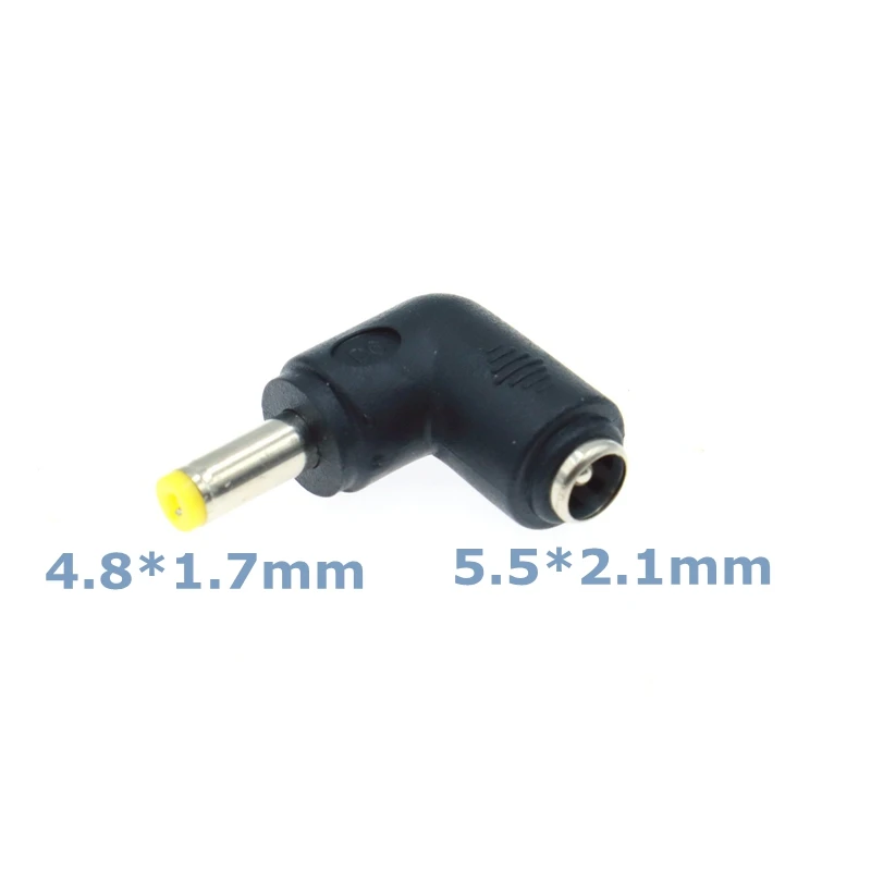 DC Power Connector 90 Degree 5.5x2.1 Female to 5.5*2.5 5.5*2.1 5.5*1.7 4.8*1.7 4.0*1.7 3.5*1.35 3.0*1.1 6.3*3.0 6.0*4.4mm Male