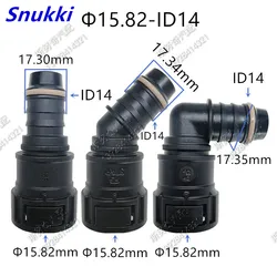 15.82mm ID14 plastic auto fittings fuel line quick connector plastic fuel line connector black color big size quick release 1pc