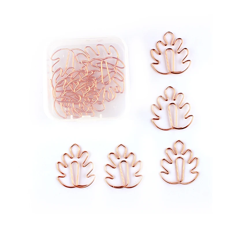 Turtle Leaf Paper Clip Plant Paper Clips rose gold leaf Rose Gold Stationery Clip Papel Paper Clips Decorative Cute Paper Clips