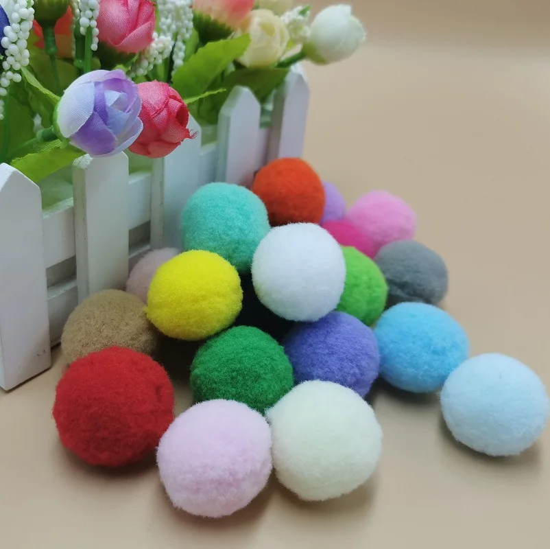 30mm Polyester Pompoms Soft High Flexibility Pompones Fluffy Plush Crafts DIY Pom Poms Furball Home Decor Sewing Supplies 20pcs