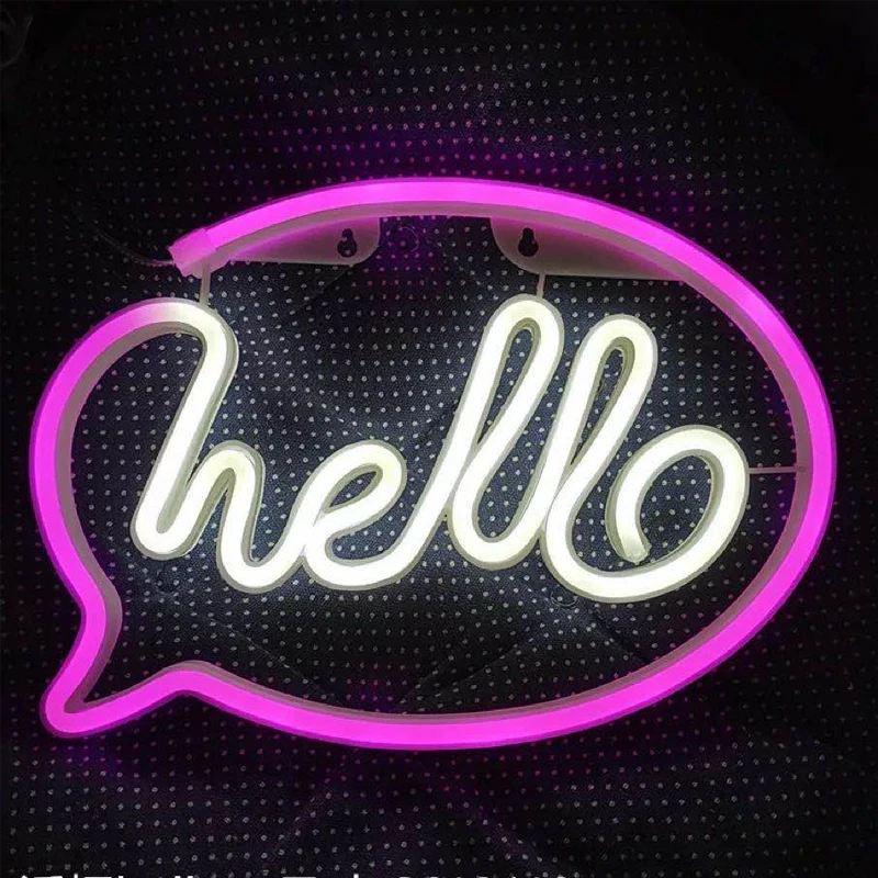 LED Neon Lightning Shaped Sign Neon Letters Light LED strip USB Battery case Art atmosphere Decorative Baby Room Wedding Party