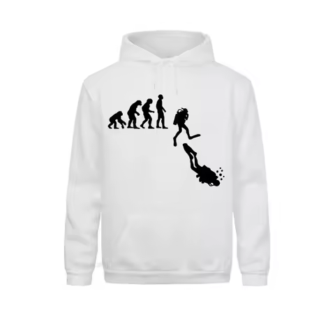 Fall Funny Hooded Pullover Casual Sportswear Men Polyester Harajuku Hoodies Evolution Diving Print Tshirt Gift Unisex Clothes