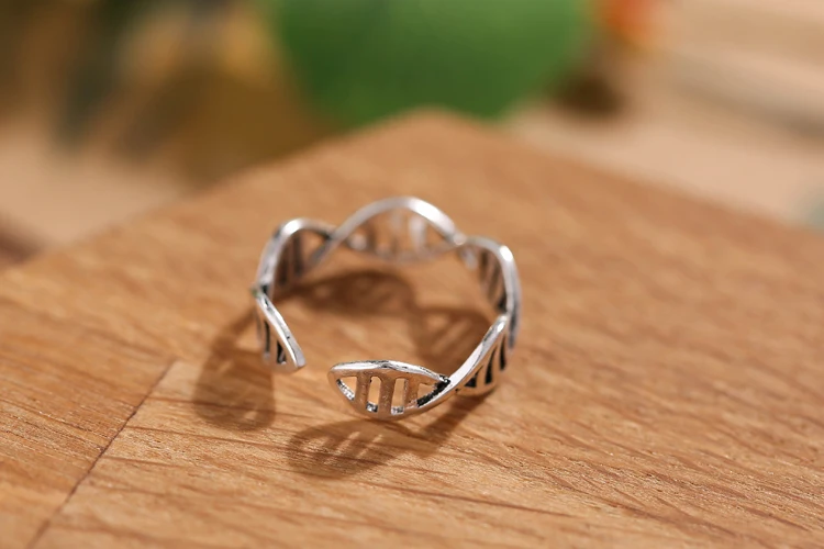 Retro Style 925 Sterling Silver Leaves Open Rings For Women  Fashion Open Adjustable Finger Ring