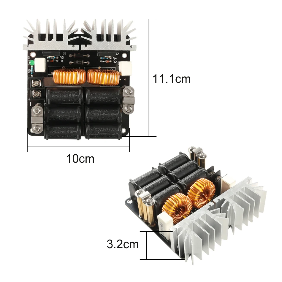 Low Voltage Heating Module 1000W ZVS 20A Induction HeaterBoard Module Tesla Coil Heating Power Supply Module Flyback Driver