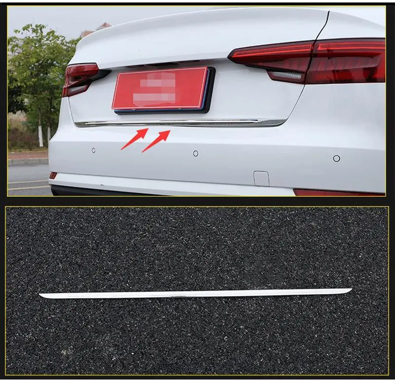 STAINLESS STEEL Rear Tail Tailgate Trunk Lid Molding Decoration Streamer Cover Trim Fit For Audi A4 B9 Sedan 2016 2017 2018