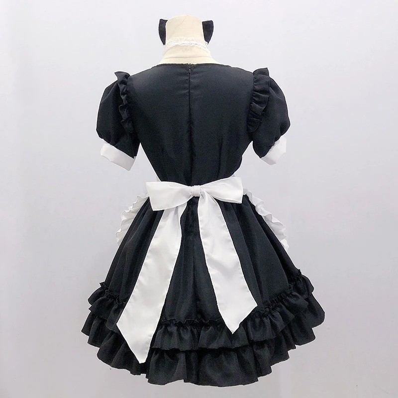 Halloween natale Cosplay uniforme ragazza Lolita Style donna Lady Performance Dress grembiule fiocco nero donna moda 2022 inverno