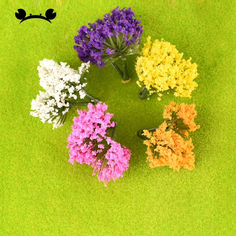 20pcs Artificial Plant Miniature Flower Fairy Garden Scenery Decoration Static Grass Cluster HO Scale Model Railway Accessories