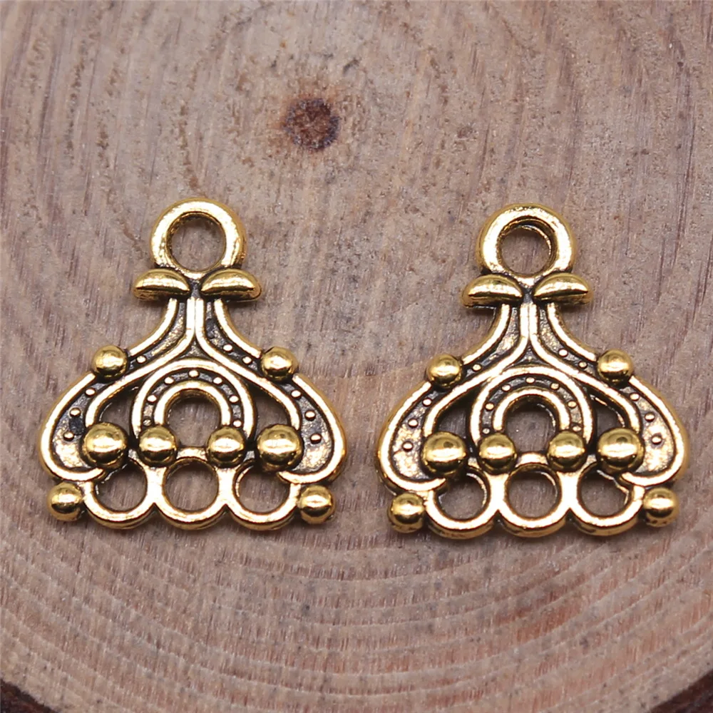 20 Pcs/Lot 28mm Antique Gold Metal Alloy Charm  Pentant For Jewelry Diy Making Pendant Handmade Craft Findings