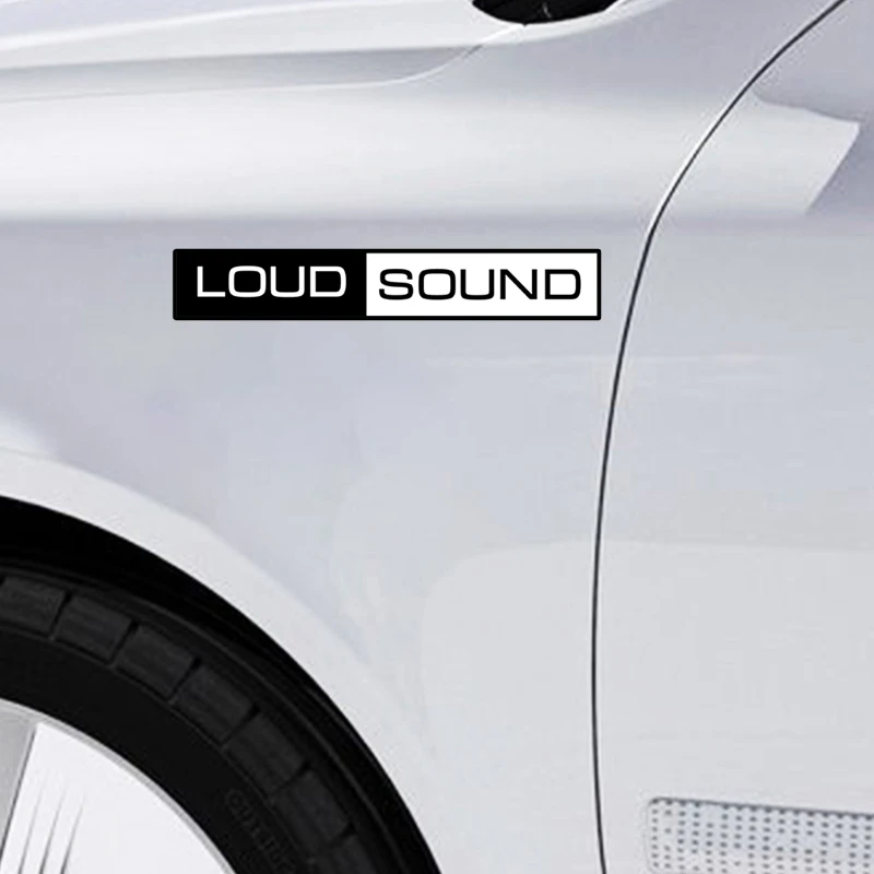 S4-0110# 2 Pieces/Pack 23* 5 cm Decal LOUD SOUND Car Sticker Waterproof Auto Decors on Bumper Rear Window