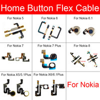 Fingerprint Sensor Flex Ribbon For Nokia 5 5.1 6 6.1 7 8 Plus X5 X6 Back Home Button Return Key Touch Sensor Flex Cable Parts