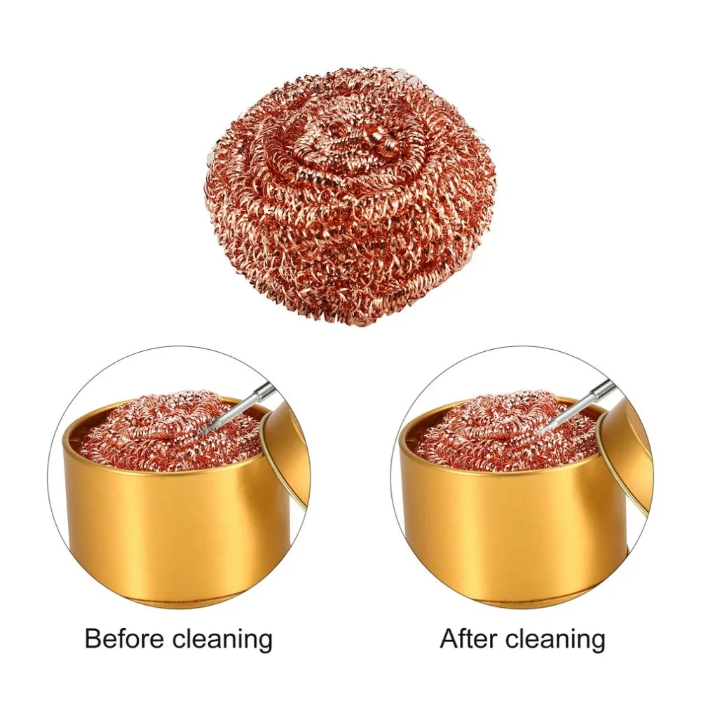 1pc Desoldering Cleaning Ball Soldering Iron Mesh Filter Cleaning Nozzle Tip Copper Wire Cleaner Ball Metal Dross Box Clean Ball