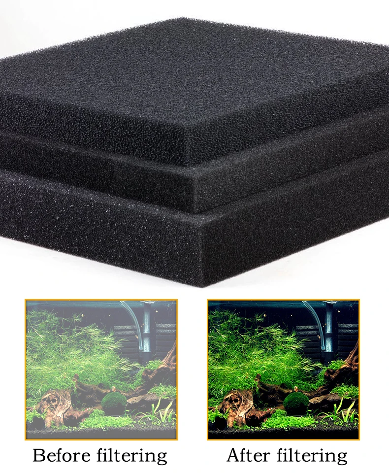 Aquarium Accessoires Biochemische Katoen Filter Praktische Aquarium Vijver Schuim Spons Filter Zwart Meerdere Maat 15 25 35 50PPI