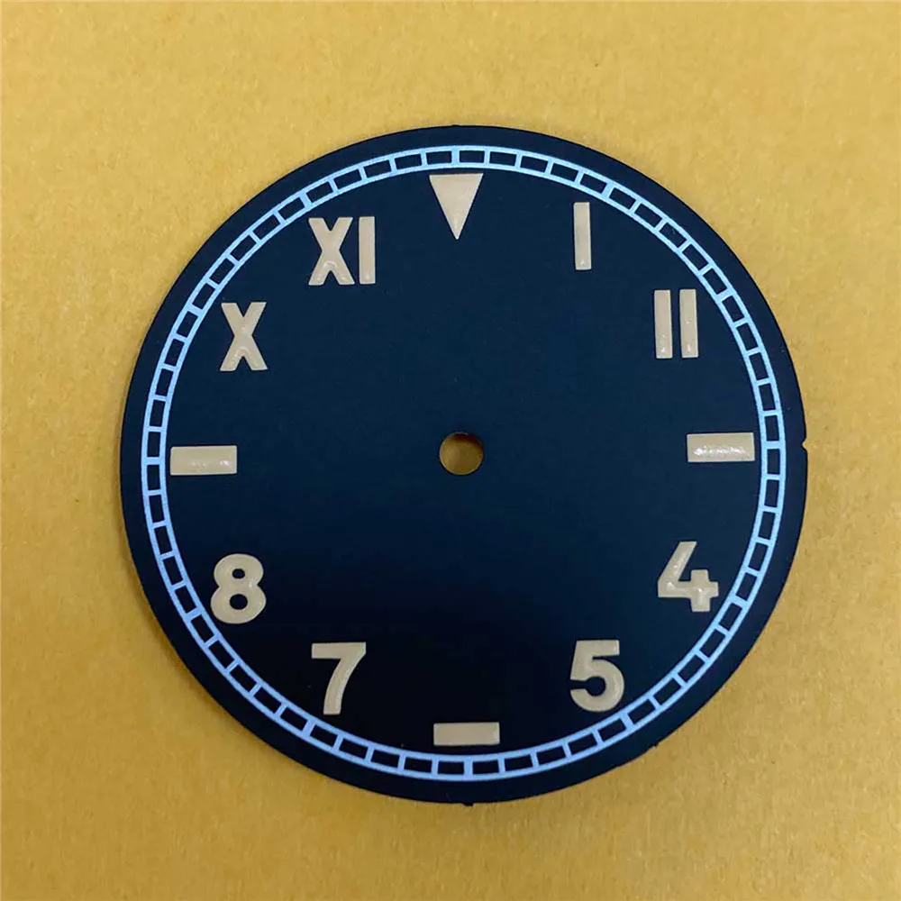 Simple 35mm Green Luminous Watch Dial for NH35/NH36/4R/7S Movement Modified Dials Watches Accessories