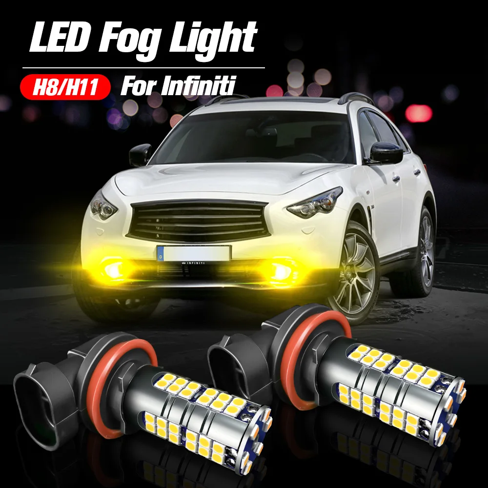 

2pcs LED Fog Light Blub H11 H8 Lamp Canbus For Infiniti FX35 FX37 FX50 M35 M37 M56 QX50 QX56 QX60 QX70 Q40 Q60 EX35 G25 G37 JX35