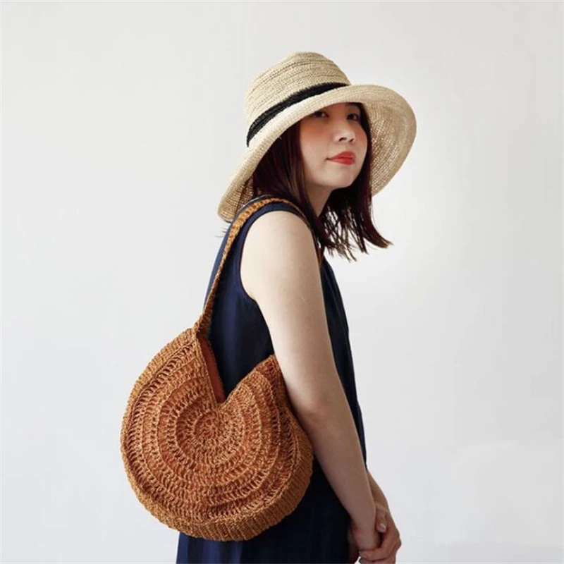 New Straw Handbag Casual Large Capacity Shopping One-shoulder Bag Womens Summer Vacation Seaside Beach Bag IL00611