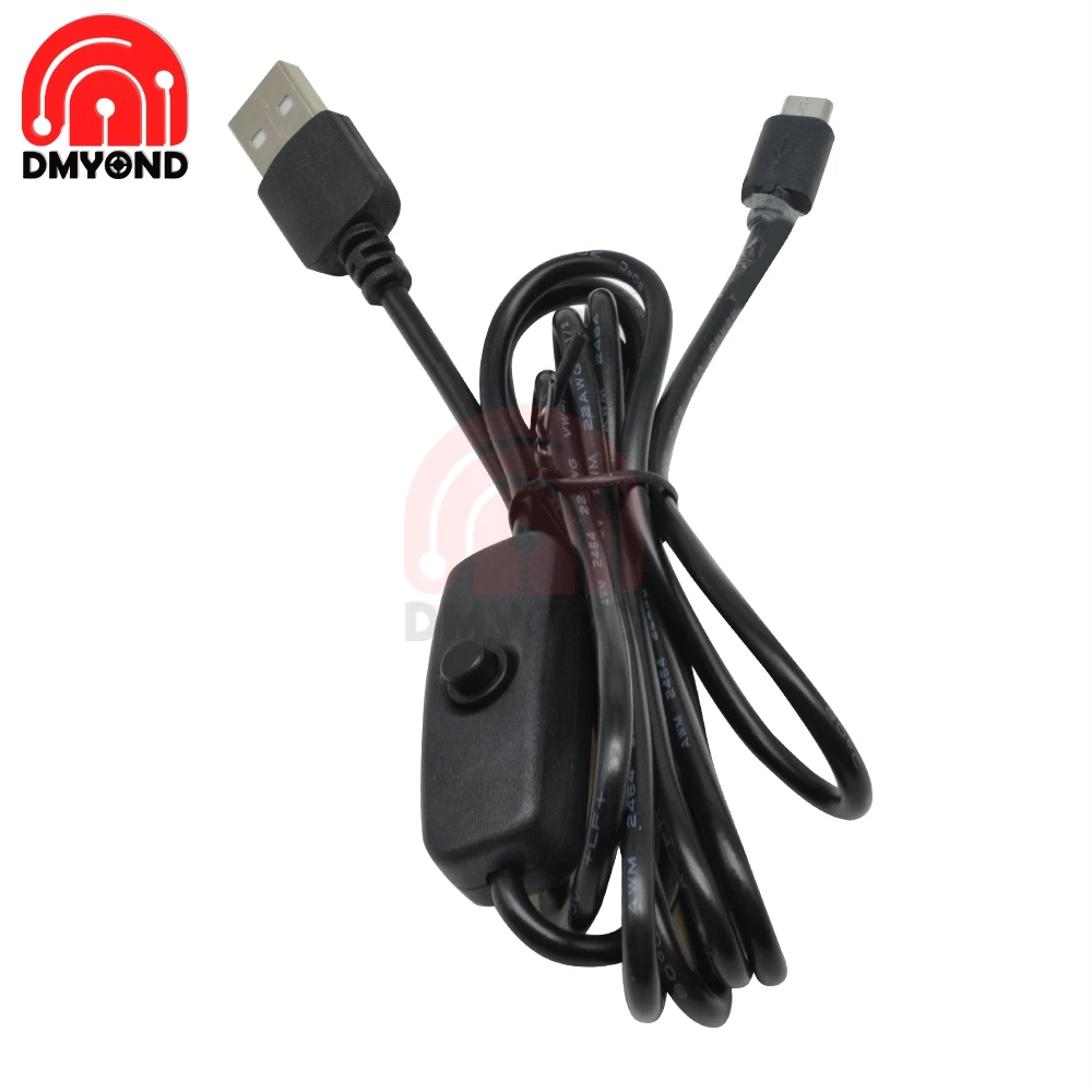 Hot sale 1.5m Micro USB Power Charging Charger Power Supply Cable Wire with ON/OFF Switch For Raspberry Pi