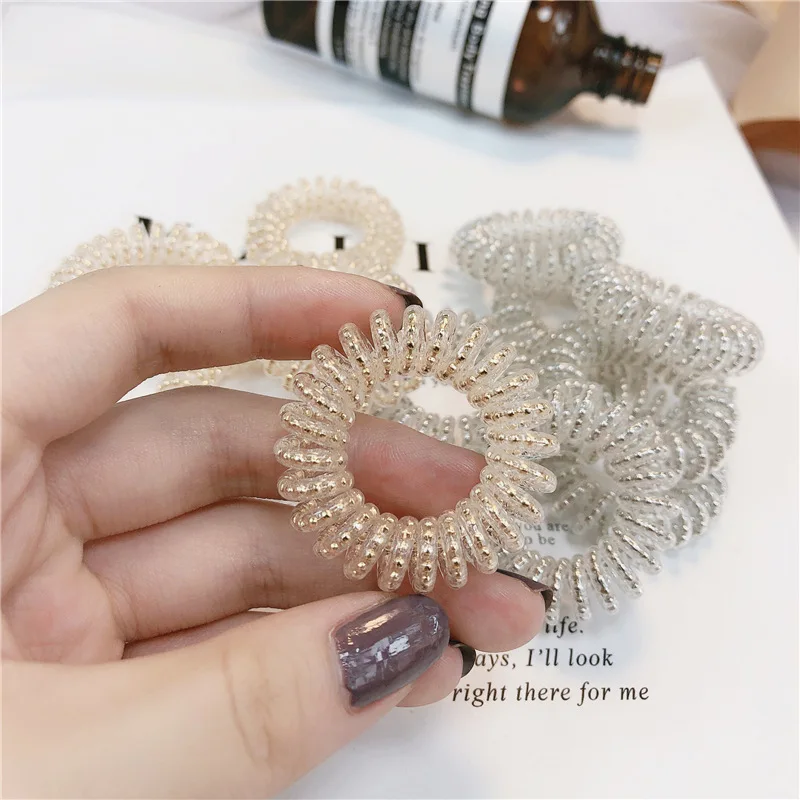 Frosted Telephone Line Wire Hair Ring Rope Seamless Head Rope Ponytail Hair Ring Elastic Rubber Band Hair Accessories Holder