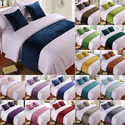 Juste de protection en velours de luxe pour lit, écharpe décorative pour chambre à coucher, hôtel, salle de mariage, Twin, Queen, King, Solid Runner