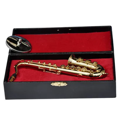 Miniature Tenor Saxophone Model Ornaments, Instruments Props, Office, Bedroom, Home Decoration