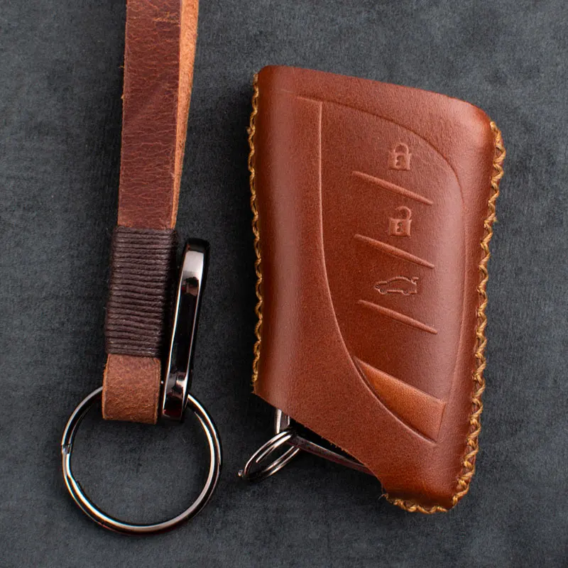 1 Pcs Genuine Leather Remote Key Case Fob Cover For Lexus ES UX NX LC500 UX200 ES350 UX200 LS500 LS500H LC500h ES300h