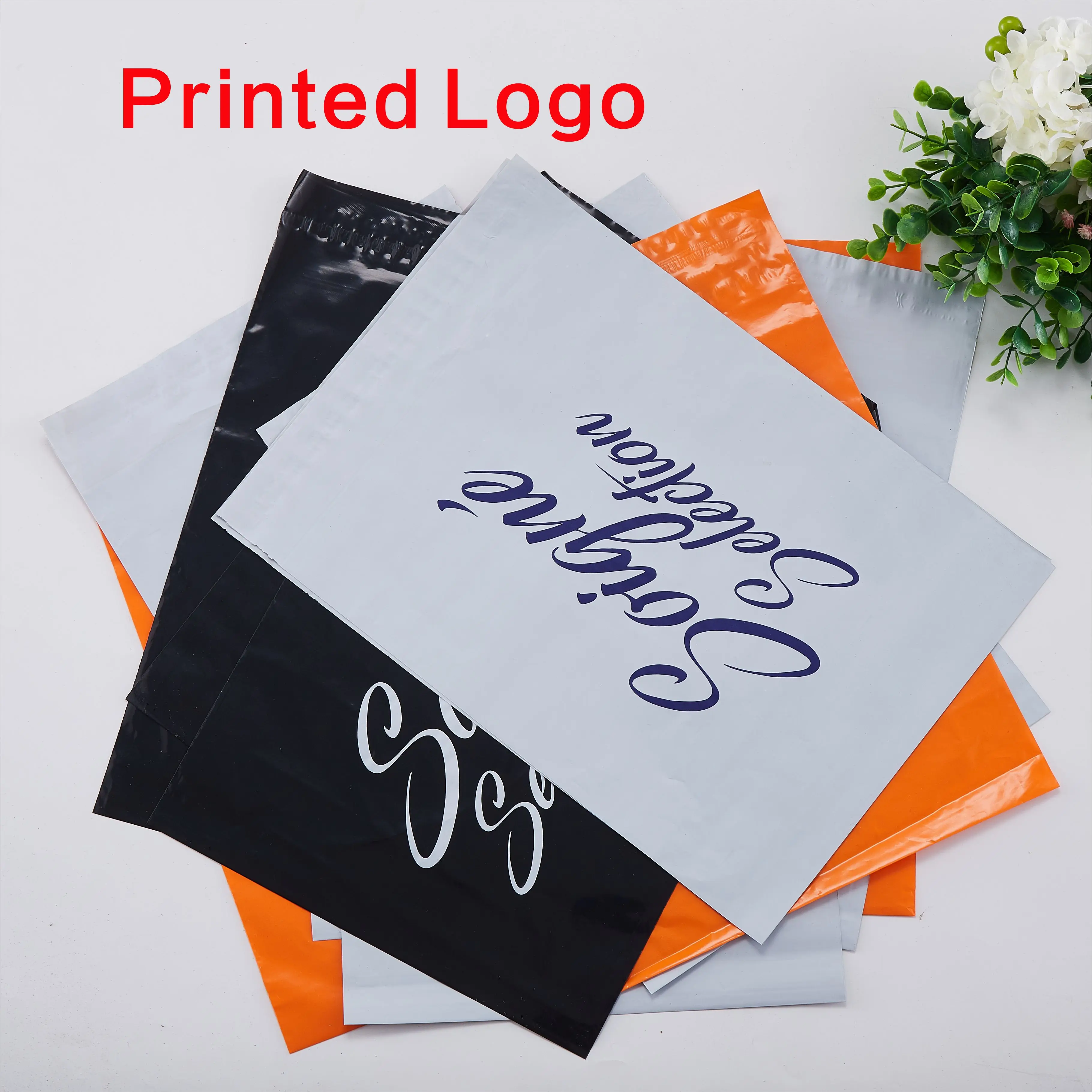 Polymailer White Mailer with Colorful Logo, Post Bag, Wholesale