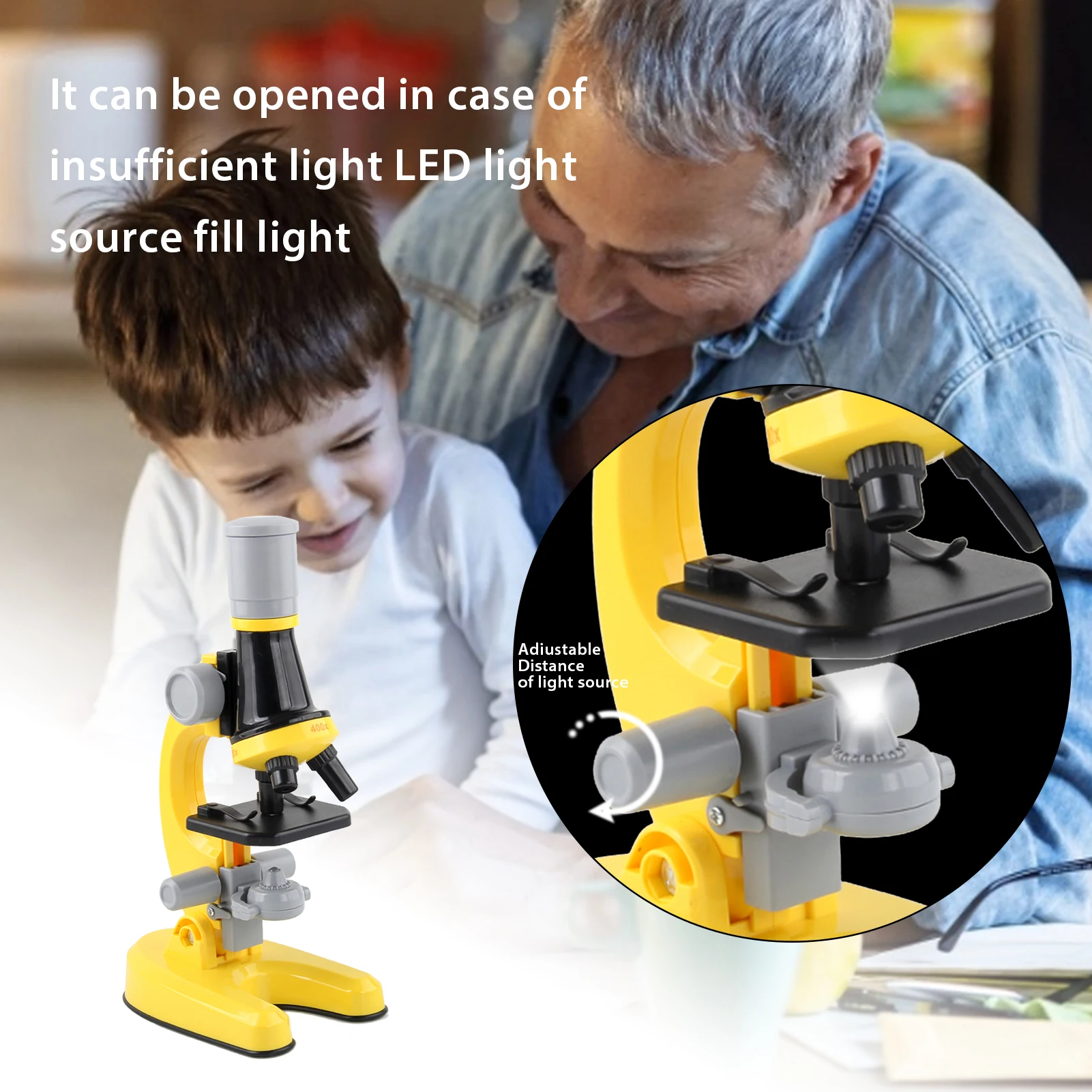 Upgraded Kids Microscope 100X/400X /1200X Science Experiment Toy Early Childhood Educational Toys